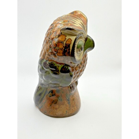 Vintage Owl Tonala Carlos Villanueva Mexican Pottery Folk Art Signed Figurine - Picture 3 of 9